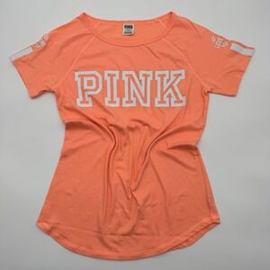 Victoria's Secret PINK‎ Logo T-Shirt Bright Orange Women's Medium